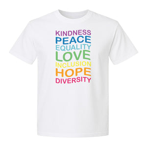 Inclusion Counts T-Shirt, Kindness Peace Equality Love Diversity Statement Design