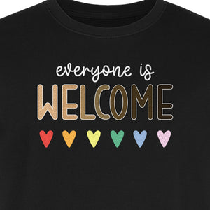 Everyone Is Welcome T-Shirt, Inclusive Heart Graphic Teacher Gift for Equality and Community