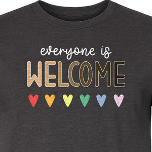Everyone Is Welcome T-Shirt, Inclusive Heart Graphic Teacher Gift for Equality and Community
