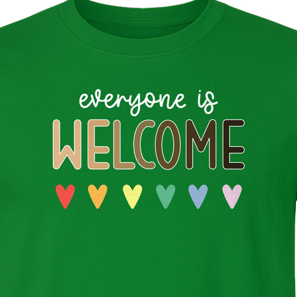Everyone Is Welcome T-Shirt, Inclusive Heart Graphic Teacher Gift for Equality and Community