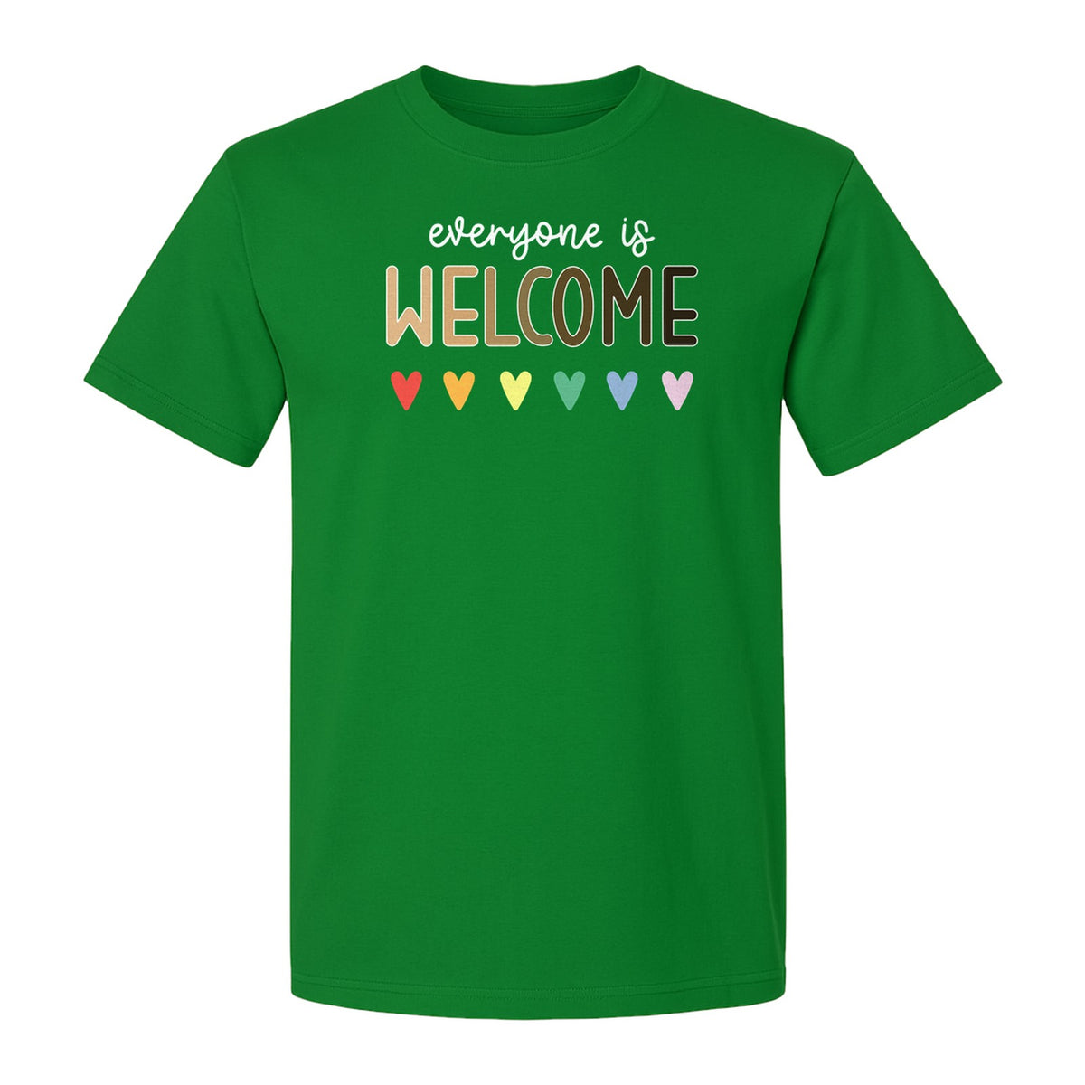 Everyone Is Welcome T-Shirt, Inclusive Heart Graphic Teacher Gift for Equality and Community