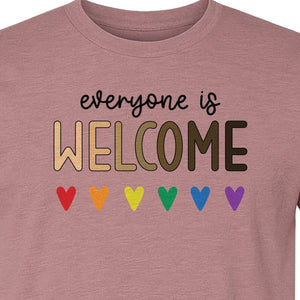 Everyone Is Welcome T-Shirt, Inclusive Heart Graphic Teacher Gift for Equality and Community