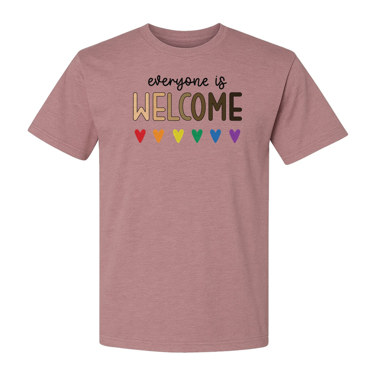 Everyone Is Welcome T-Shirt, Inclusive Heart Graphic Teacher Gift for Equality and Community