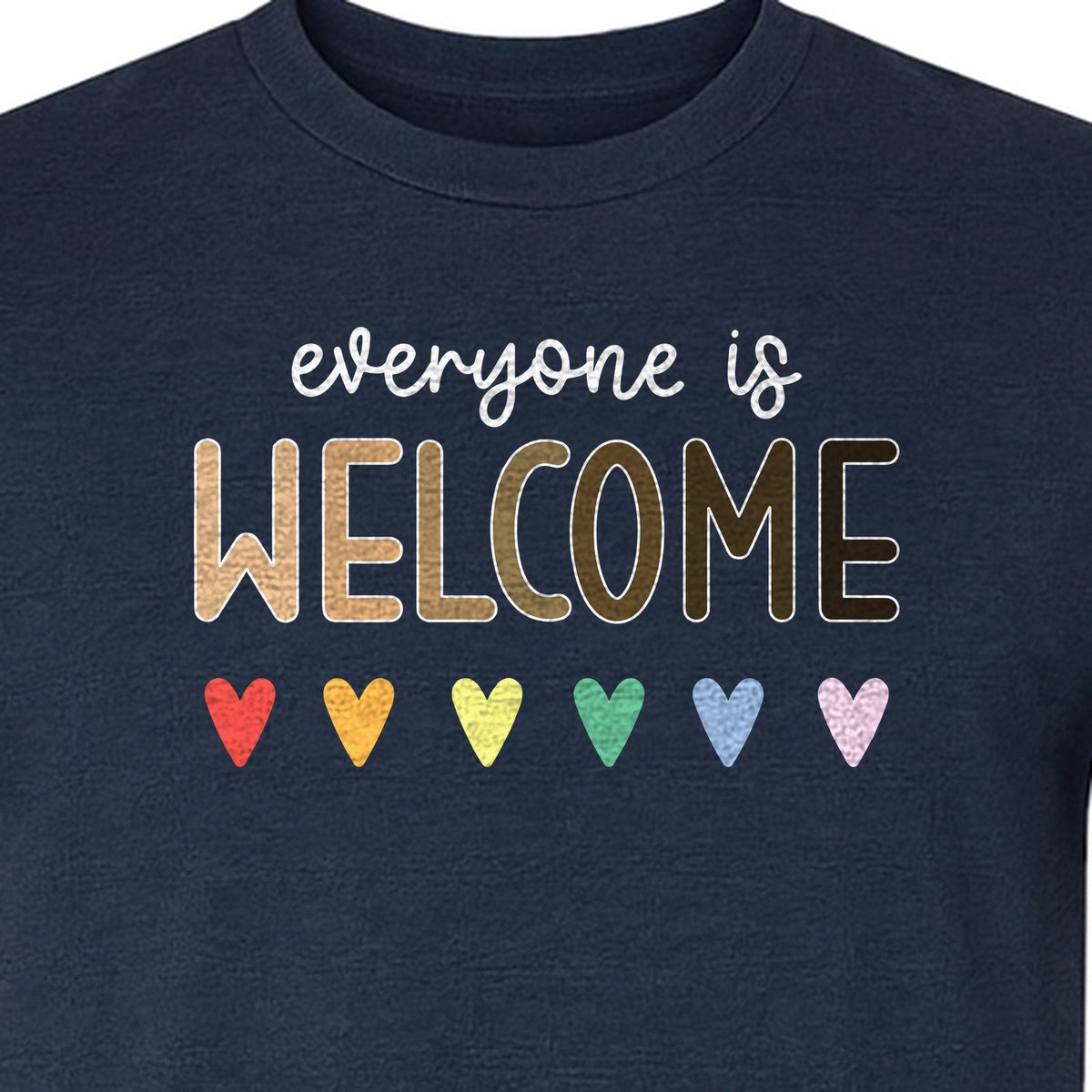 Everyone Is Welcome T-Shirt, Inclusive Heart Graphic Teacher Gift for Equality and Community