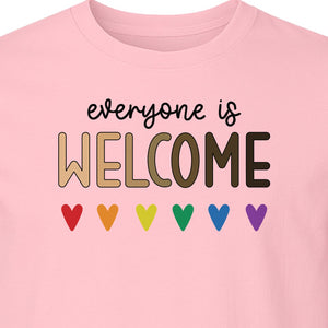 Everyone Is Welcome T-Shirt, Inclusive Heart Graphic Teacher Gift for Equality and Community