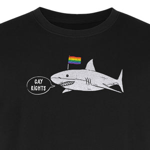 Shark Pride T-Shirt, Gay Rights Rainbow Flag Graphic for LGBTQ Equality Celebrations