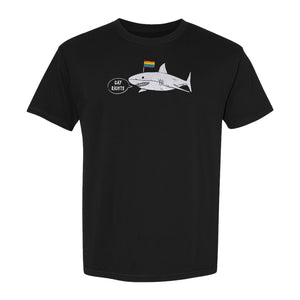 Shark Pride T-Shirt, Gay Rights Rainbow Flag Graphic for LGBTQ Equality Celebrations