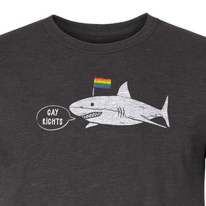 Shark Pride T-Shirt, Gay Rights Rainbow Flag Graphic for LGBTQ Equality Celebrations