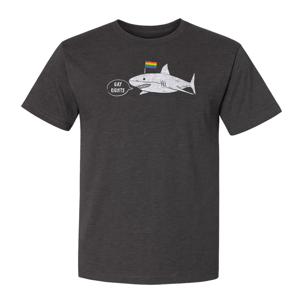 Shark Pride T-Shirt, Gay Rights Rainbow Flag Graphic for LGBTQ Equality Celebrations