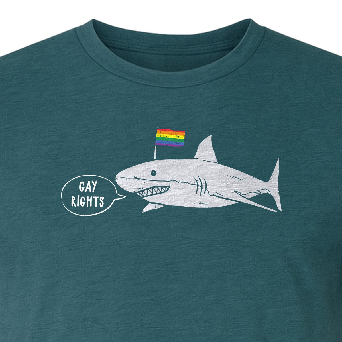 Shark Pride T-Shirt, Gay Rights Rainbow Flag Graphic for LGBTQ Equality Celebrations