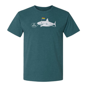 Shark Pride T-Shirt, Gay Rights Rainbow Flag Graphic for LGBTQ Equality Celebrations