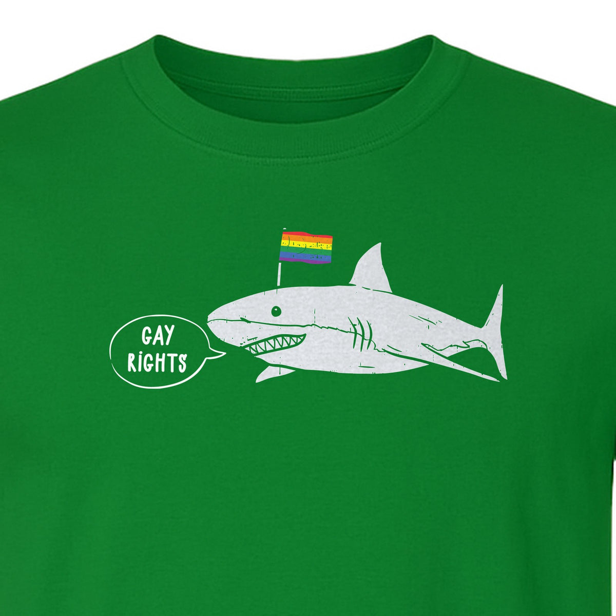 Shark Pride T-Shirt, Gay Rights Rainbow Flag Graphic for LGBTQ Equality Celebrations