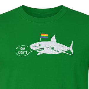 Shark Pride T-Shirt, Gay Rights Rainbow Flag Graphic for LGBTQ Equality Celebrations