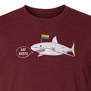 Shark Pride T-Shirt, Gay Rights Rainbow Flag Graphic for LGBTQ Equality Celebrations