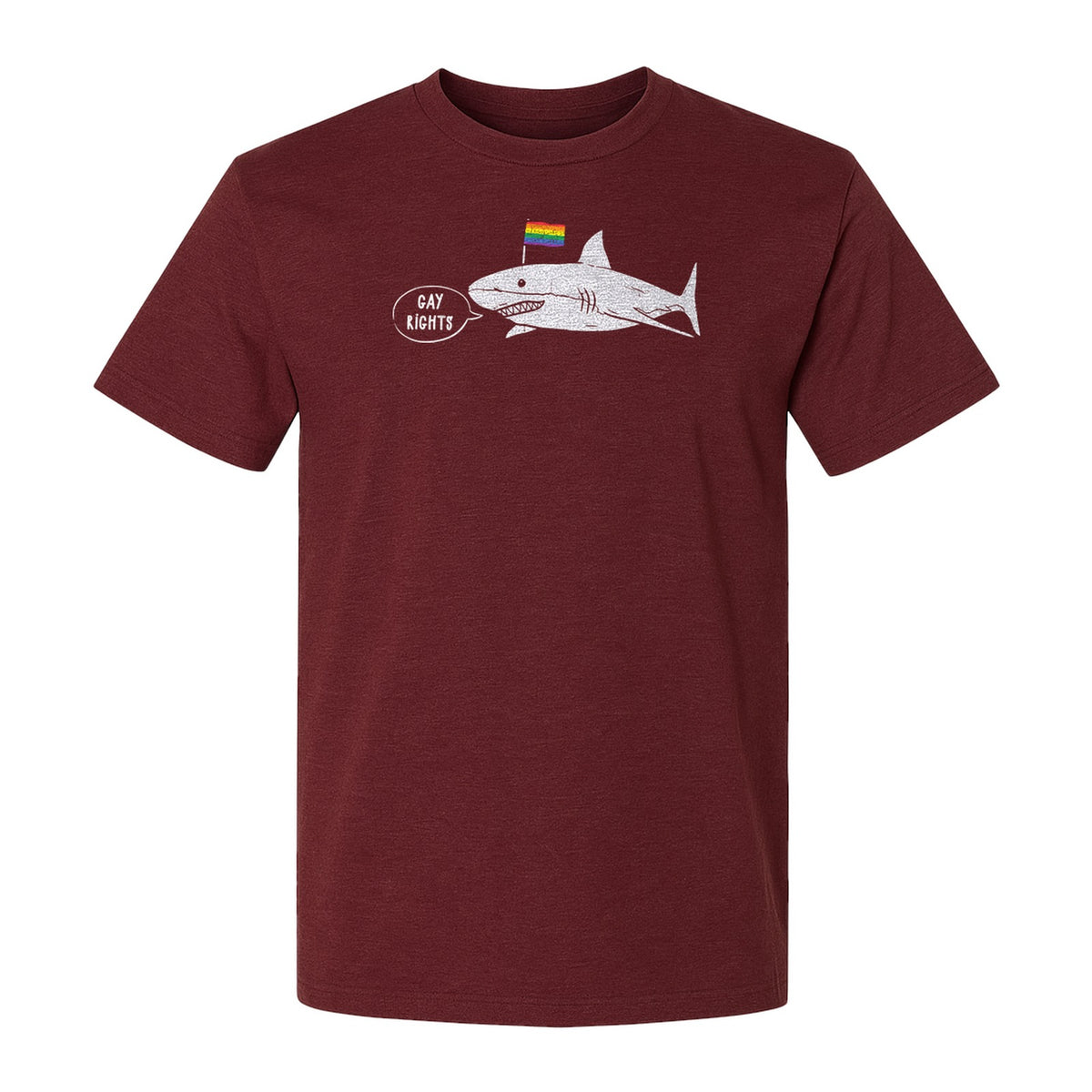 Shark Pride T-Shirt, Gay Rights Rainbow Flag Graphic for LGBTQ Equality Celebrations