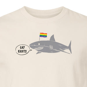 Shark Pride T-Shirt, Gay Rights Rainbow Flag Graphic for LGBTQ Equality Celebrations