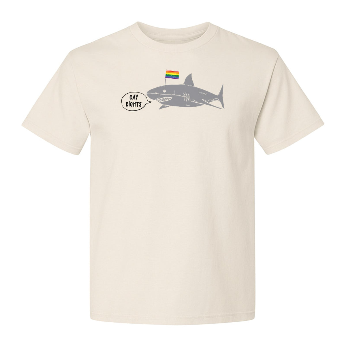 Shark Pride T-Shirt, Gay Rights Rainbow Flag Graphic for LGBTQ Equality Celebrations