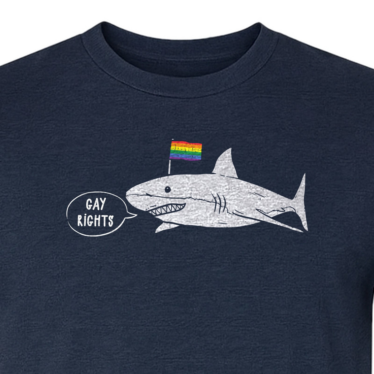 Shark Pride T-Shirt, Gay Rights Rainbow Flag Graphic for LGBTQ Equality Celebrations