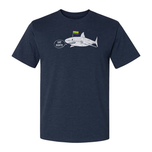 Shark Pride T-Shirt, Gay Rights Rainbow Flag Graphic for LGBTQ Equality Celebrations
