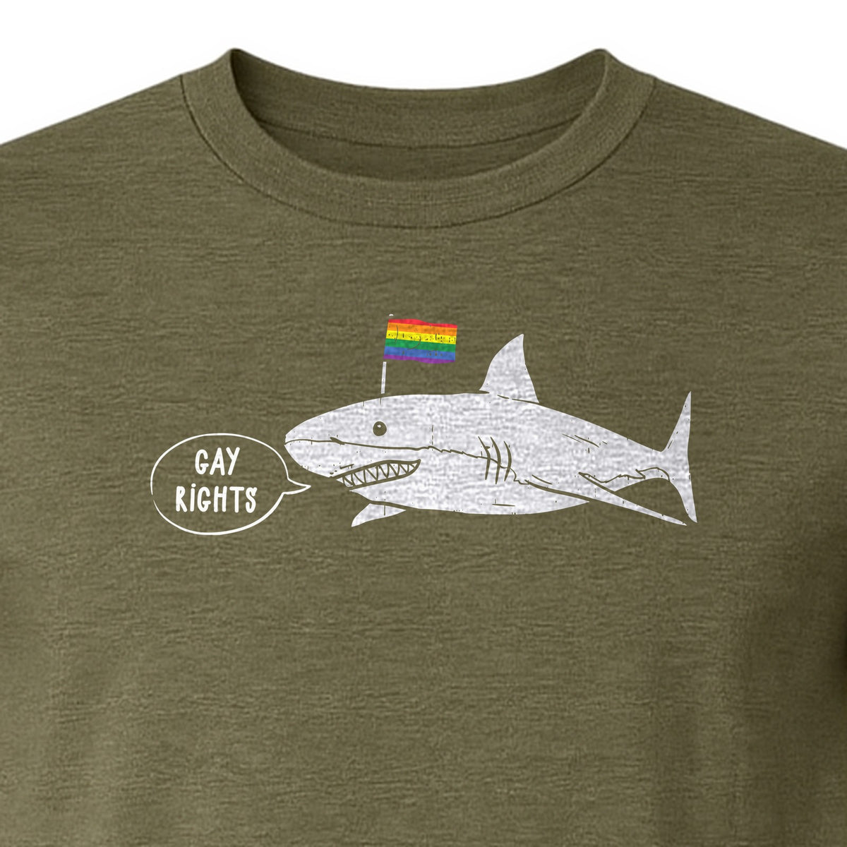 Shark Pride T-Shirt, Gay Rights Rainbow Flag Graphic for LGBTQ Equality Celebrations