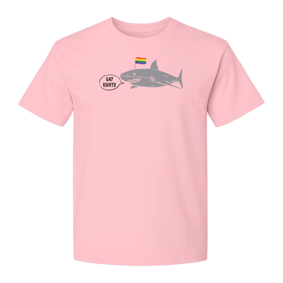 Shark Pride T-Shirt, Gay Rights Rainbow Flag Graphic for LGBTQ Equality Celebrations