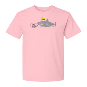 Shark Pride T-Shirt, Gay Rights Rainbow Flag Graphic for LGBTQ Equality Celebrations