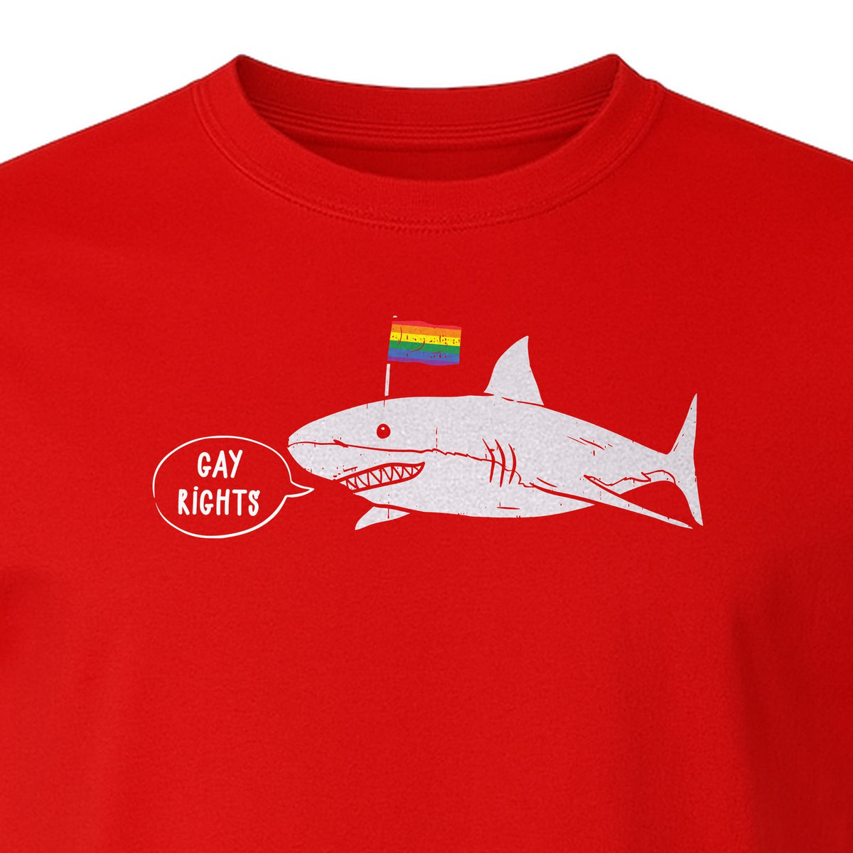 Shark Pride T-Shirt, Gay Rights Rainbow Flag Graphic for LGBTQ Equality Celebrations