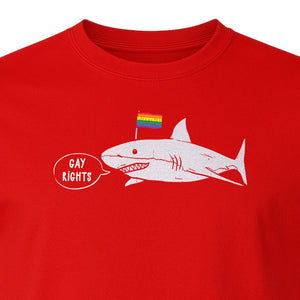 Shark Pride T-Shirt, Gay Rights Rainbow Flag Graphic for LGBTQ Equality Celebrations