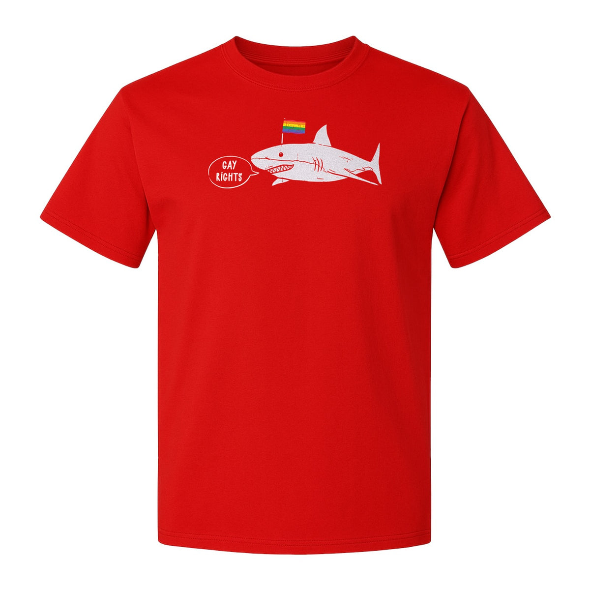 Shark Pride T-Shirt, Gay Rights Rainbow Flag Graphic for LGBTQ Equality Celebrations