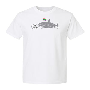 Shark Pride T-Shirt, Gay Rights Rainbow Flag Graphic for LGBTQ Equality Celebrations