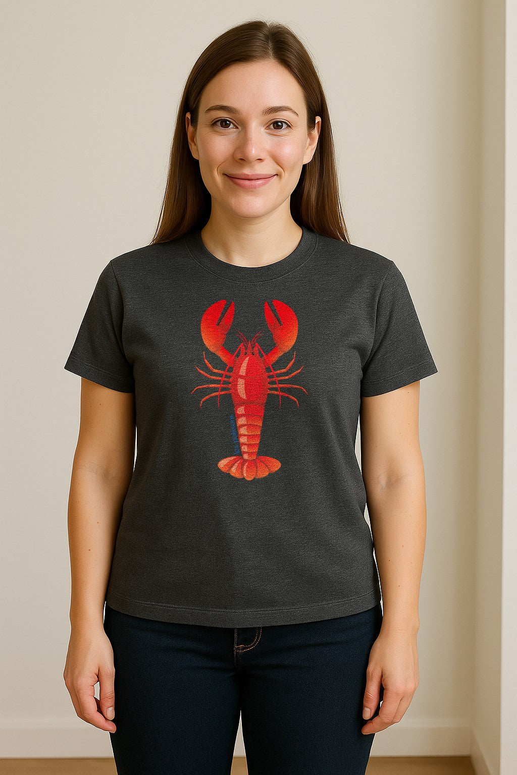 Lobster T-Shirt, Red Coastal Crustacean Graphic for Beach Trips, Seafood Lovers and Summer Vacations