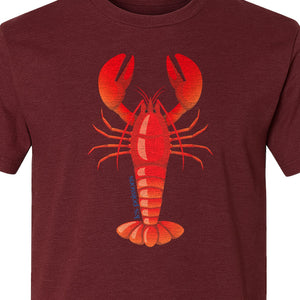 Lobster T-Shirt, Red Coastal Crustacean Graphic for Beach Trips, Seafood Lovers and Summer Vacations