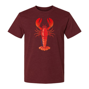 Lobster T-Shirt, Red Coastal Crustacean Graphic for Beach Trips, Seafood Lovers and Summer Vacations