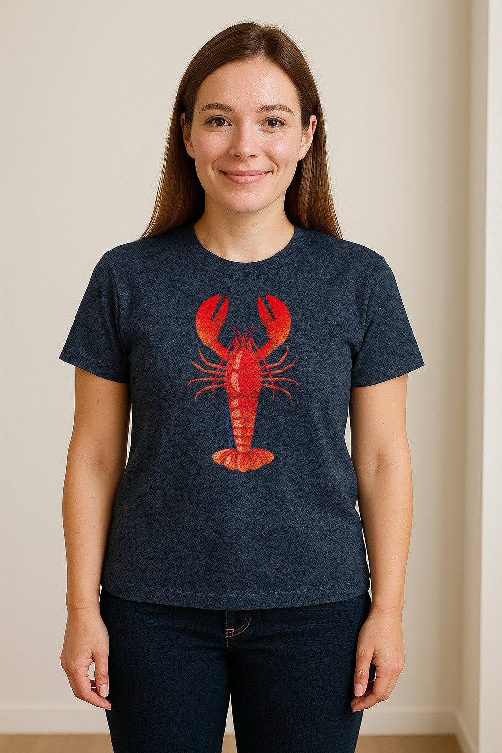 Lobster T-Shirt, Red Coastal Crustacean Graphic for Beach Trips, Seafood Lovers and Summer Vacations