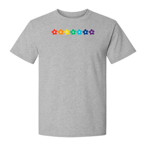 Rainbow Daisy T-Shirt, Colorful Floral Pride Graphic Tee for LGBTQ Allies and Coming Out Celebrations