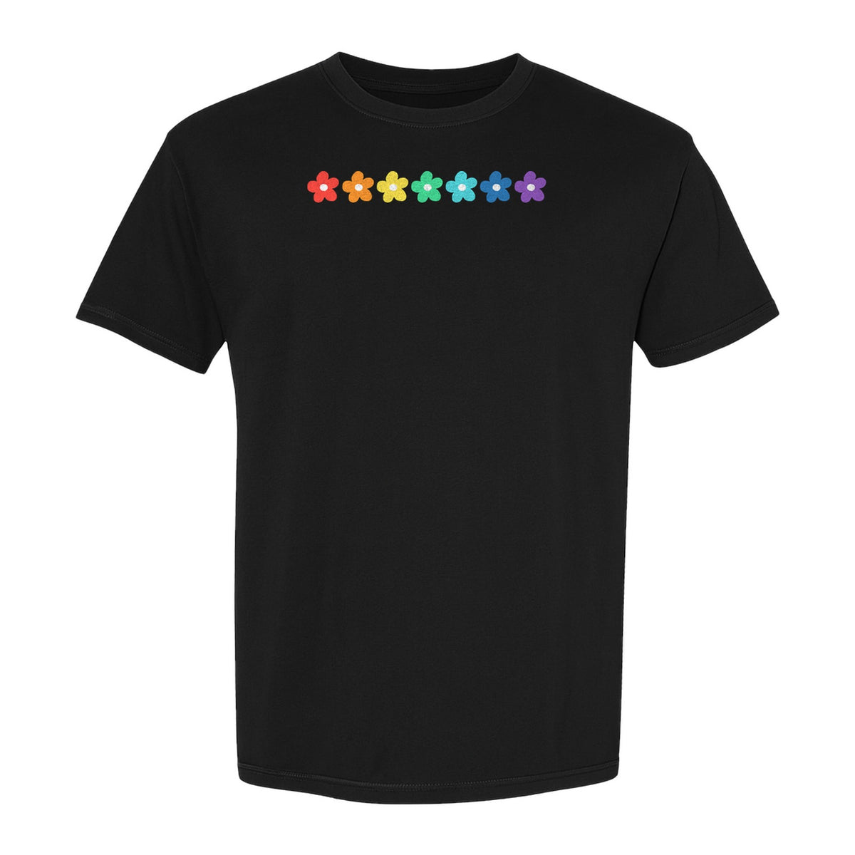 Rainbow Daisy T-Shirt, Colorful Floral Pride Graphic Tee for LGBTQ Allies and Coming Out Celebrations