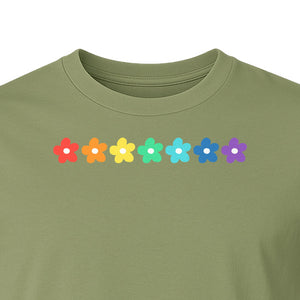 Rainbow Daisy T-Shirt, Colorful Floral Pride Graphic Tee for LGBTQ Allies and Coming Out Celebrations