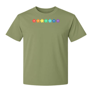 Rainbow Daisy T-Shirt, Colorful Floral Pride Graphic Tee for LGBTQ Allies and Coming Out Celebrations