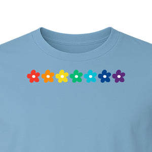 Rainbow Daisy T-Shirt, Colorful Floral Pride Graphic Tee for LGBTQ Allies and Coming Out Celebrations