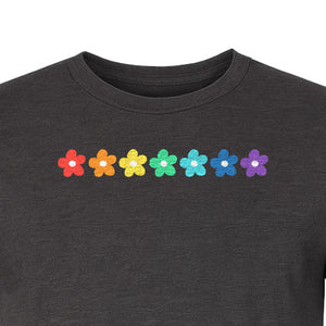 Rainbow Daisy T-Shirt, Colorful Floral Pride Graphic Tee for LGBTQ Allies and Coming Out Celebrations