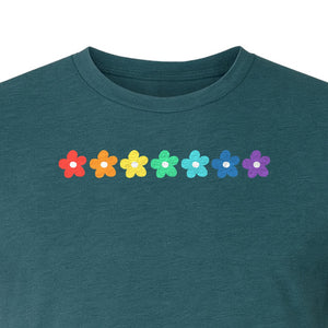 Rainbow Daisy T-Shirt, Colorful Floral Pride Graphic Tee for LGBTQ Allies and Coming Out Celebrations
