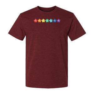 Rainbow Daisy T-Shirt, Colorful Floral Pride Graphic Tee for LGBTQ Allies and Coming Out Celebrations