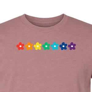 Rainbow Daisy T-Shirt, Colorful Floral Pride Graphic Tee for LGBTQ Allies and Coming Out Celebrations