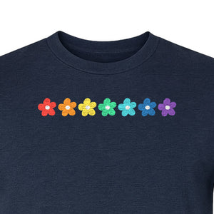 Rainbow Daisy T-Shirt, Colorful Floral Pride Graphic Tee for LGBTQ Allies and Coming Out Celebrations