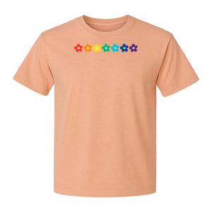 Rainbow Daisy T-Shirt, Colorful Floral Pride Graphic Tee for LGBTQ Allies and Coming Out Celebrations
