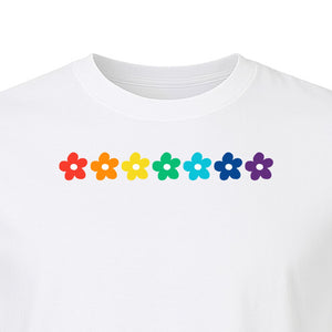 Rainbow Daisy T-Shirt, Colorful Floral Pride Graphic Tee for LGBTQ Allies and Coming Out Celebrations