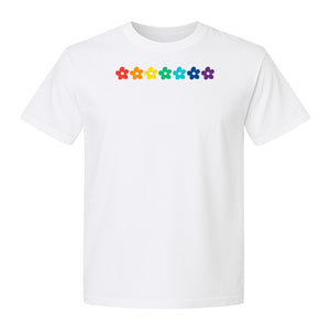 Rainbow Daisy T-Shirt, Colorful Floral Pride Graphic Tee for LGBTQ Allies and Coming Out Celebrations