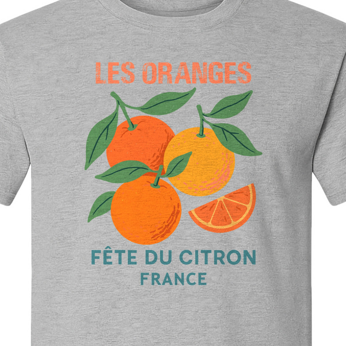 Les Oranges T-Shirt, French Citrus Fruit Graphic Tee for Foodies and Summer Gifts