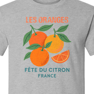 Les Oranges T-Shirt, French Citrus Fruit Graphic Tee for Foodies and Summer Gifts