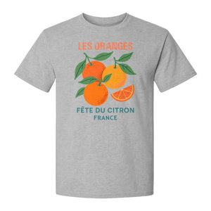 Les Oranges T-Shirt, French Citrus Fruit Graphic Tee for Foodies and Summer Gifts